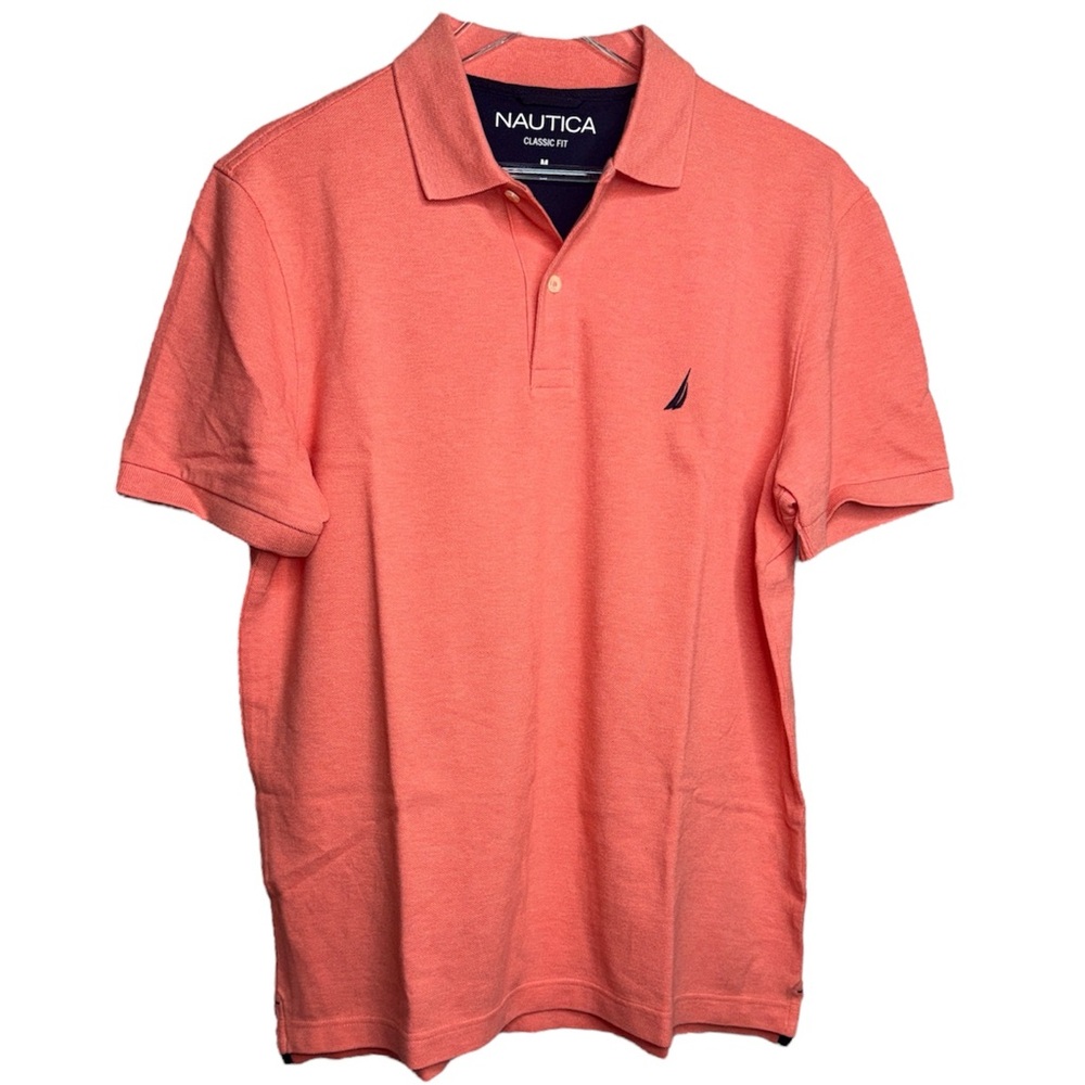 Nautica Men's Polo Shirt in Salmon Classic Fit